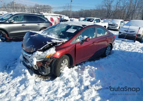 2012 Honda Civic Lx z USA, uszkodzony, nr VIN 19XFB2F52CE323710